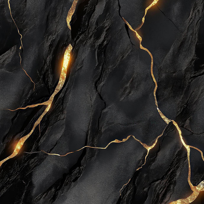 Scannán aistrithe 3D Maisiúil Black Gold Wall